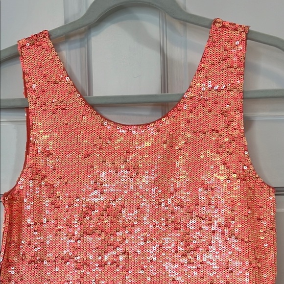 J. Crew Peach Sequin Tank Top with Rounded Neckline - Size XS - Picture 3 of 13